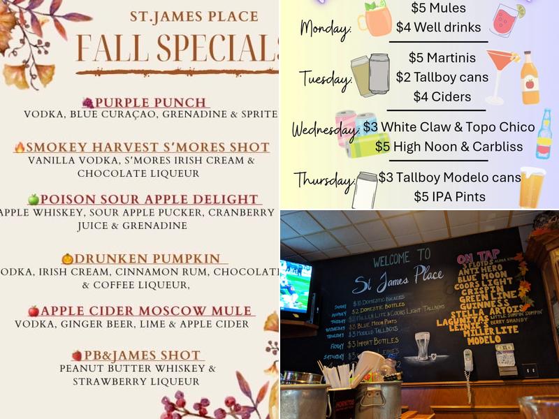 St. James Place Menu