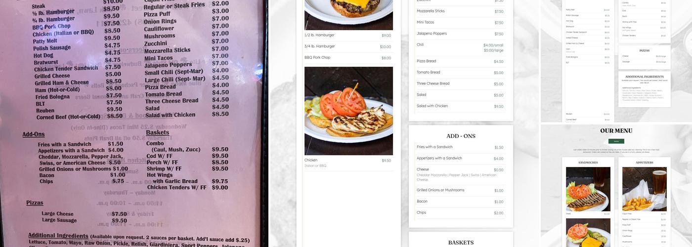 B J Mc Mahon's Menu
