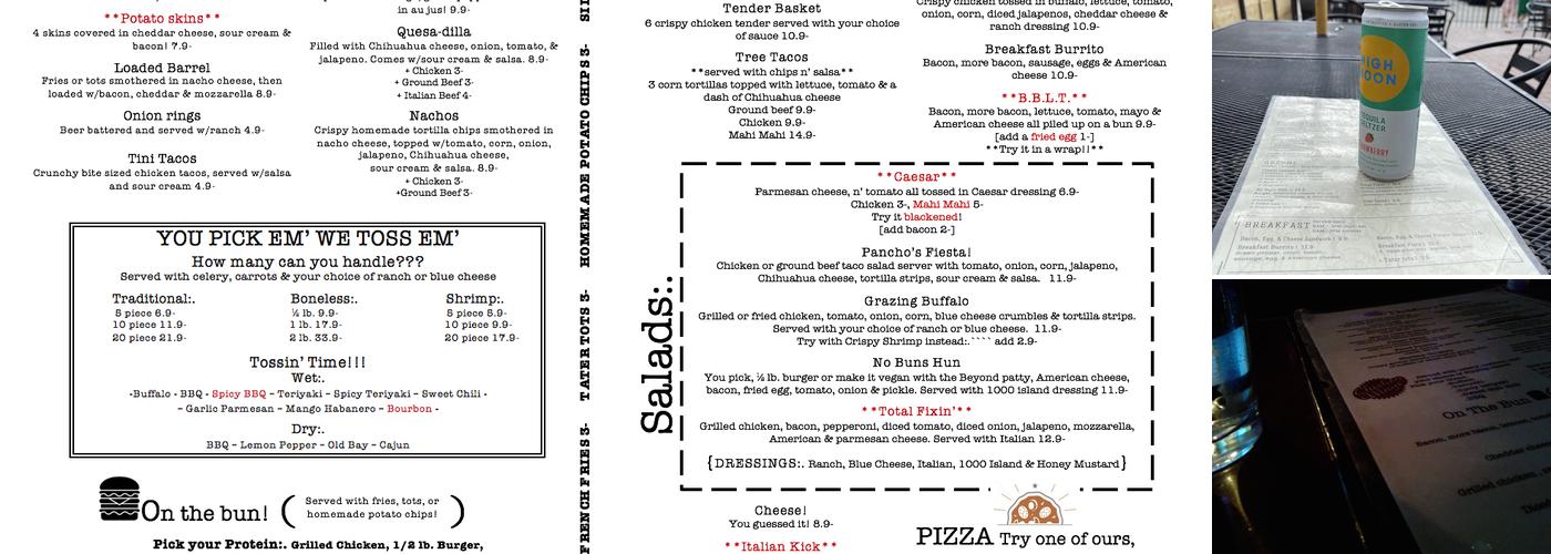 DeMito's Saloon Menu