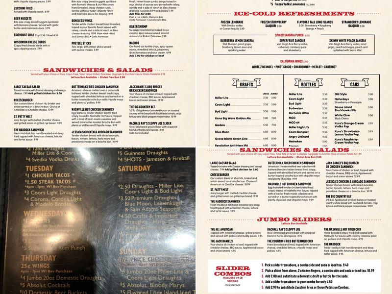 Buddy's Bites N Brews Menu