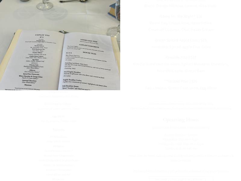 Courtyard Tea Room Menu