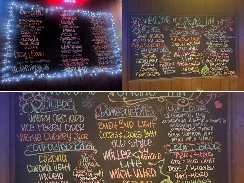 Spring Inn Menu