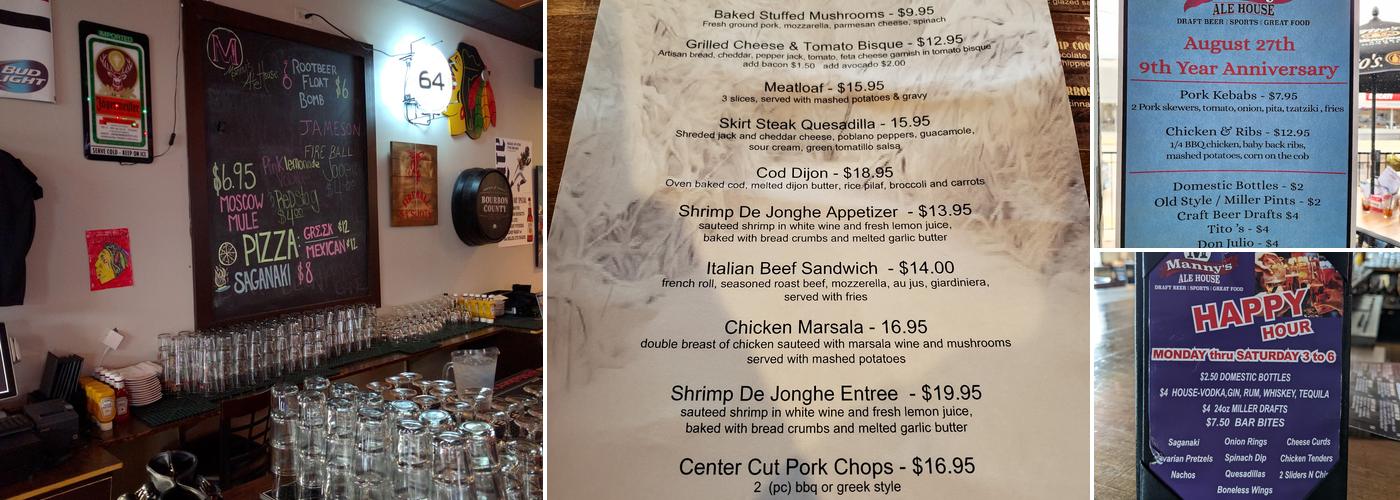 Manny's Ale House Menu