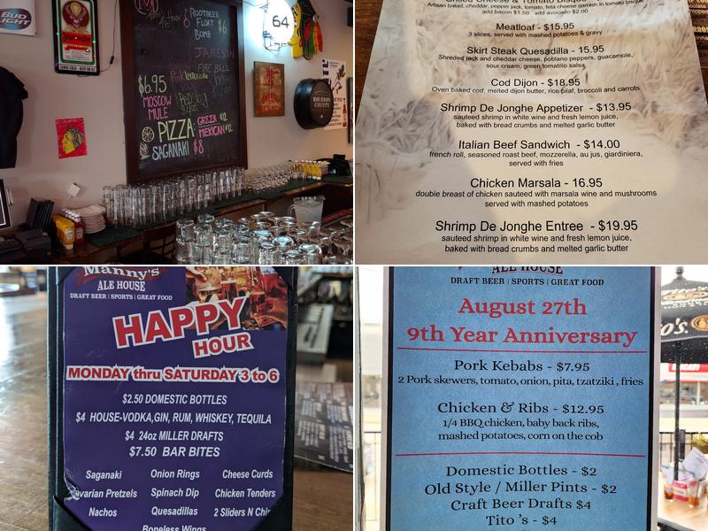 Manny's Ale House Menu