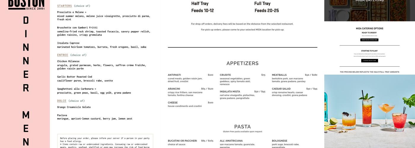 MIDA Menu