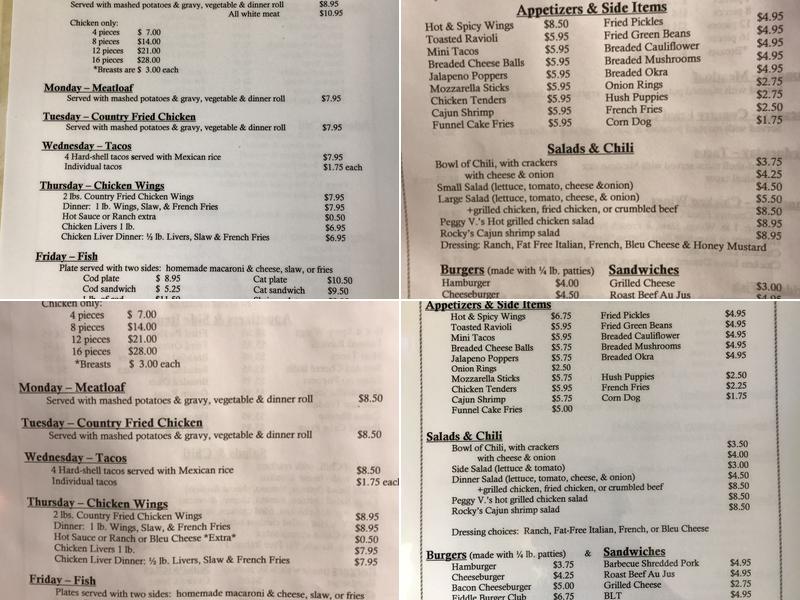 Cat & Fiddle Tavern Menu