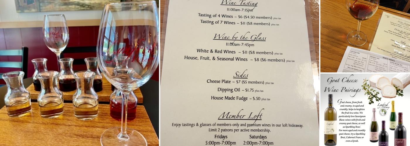 Lynfred Winery Menu