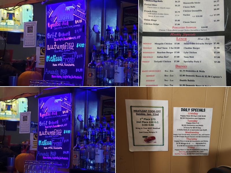 Purgatory's Pub Menu