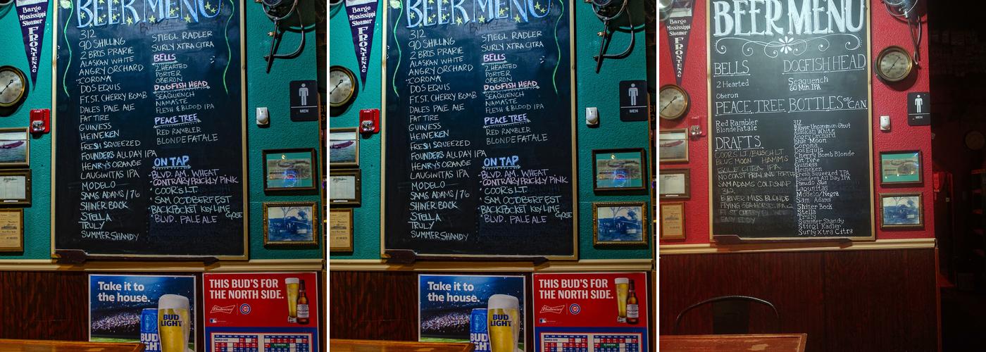 Grumpy's Saloon Menu