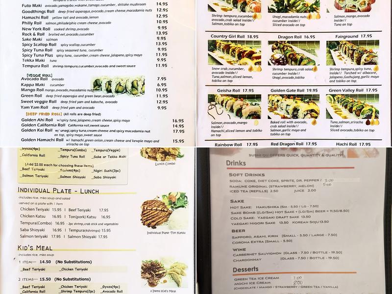 Sushi QU Menu