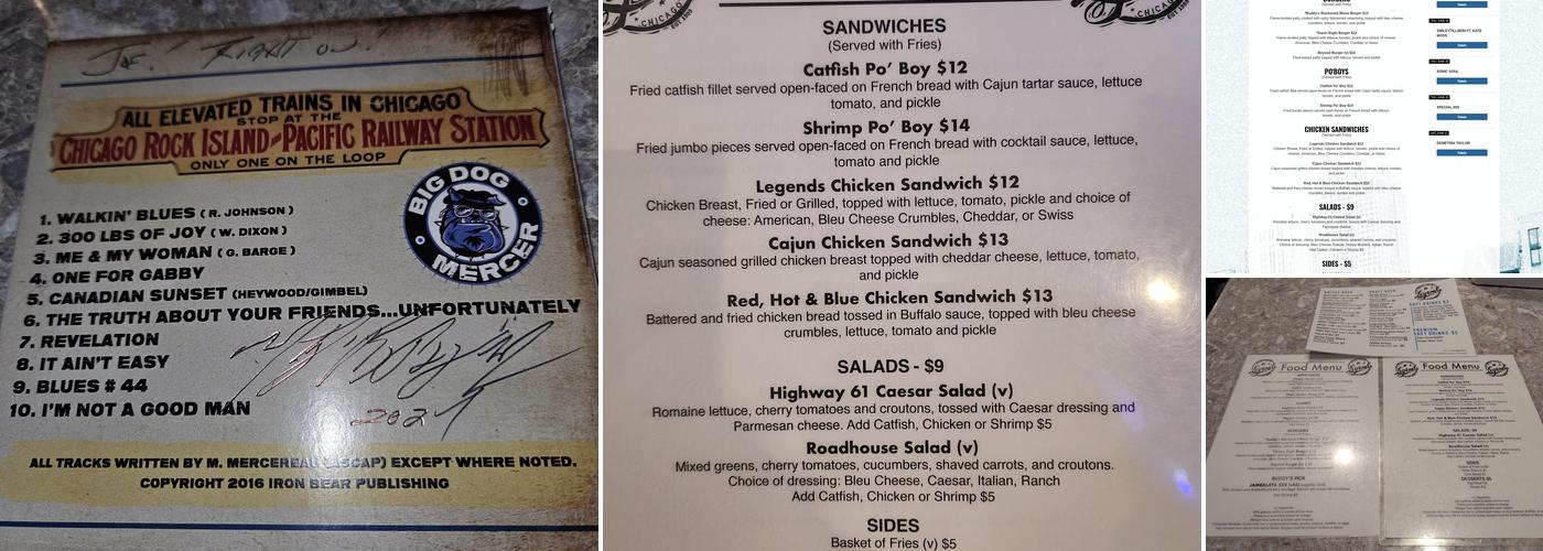 Buddy Guy's Legends Menu
