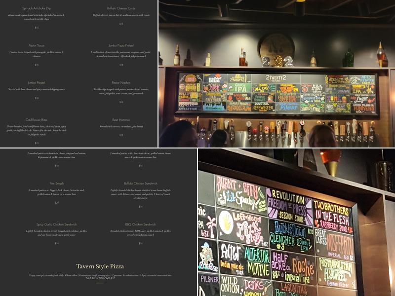 2Twenty2 Tavern Menu