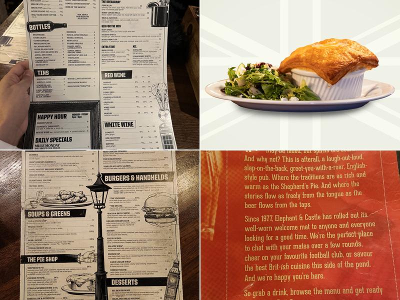 Elephant & Castle Menu