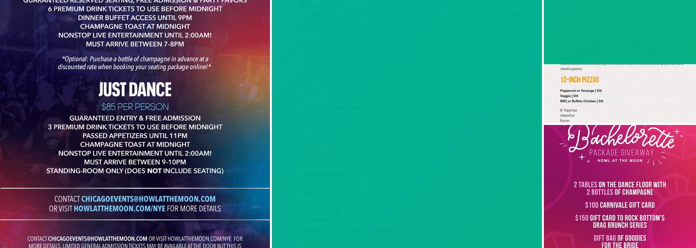 Howl at the Moon Chicago Menu