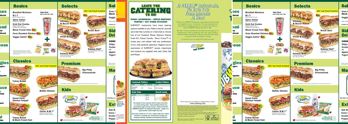 Subway Menu