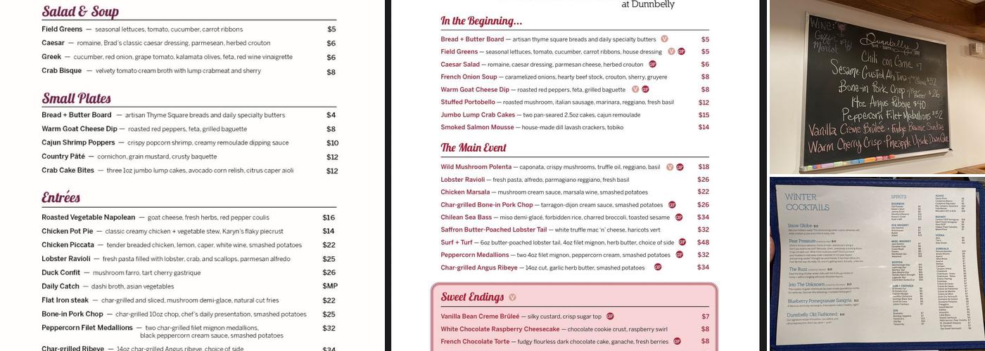 Dunnbelly Menu