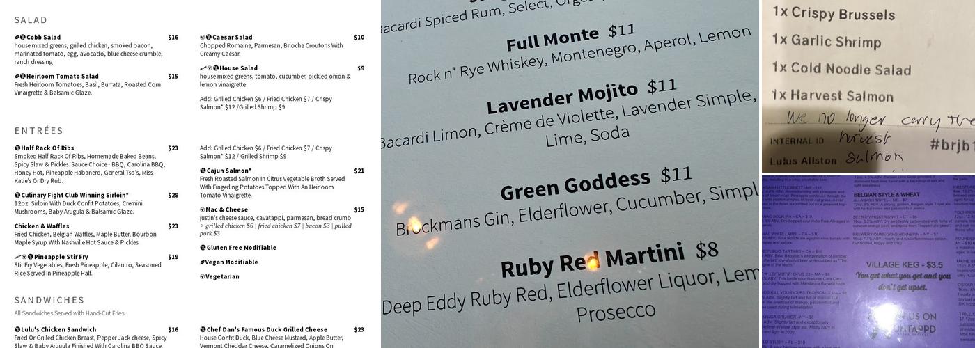 Lulu's Allston Menu