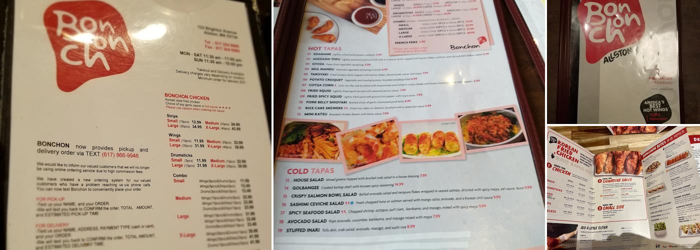 Bonchon Allston Menu