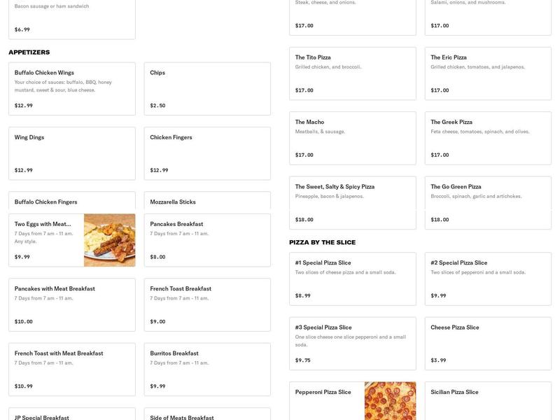 Same Old Place Menu
