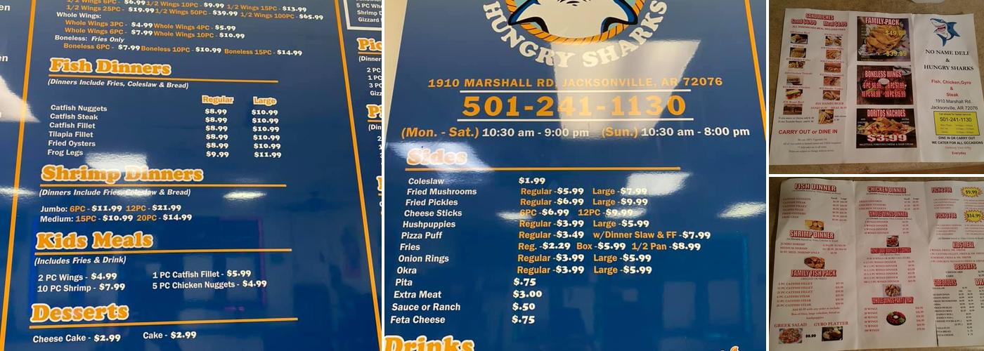 Hungry Sharks Menu