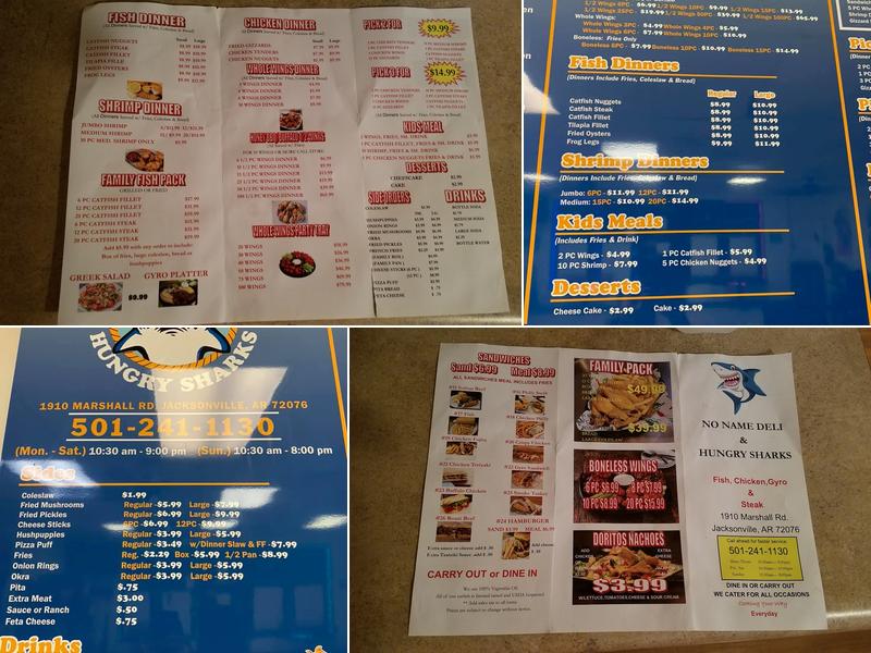 Hungry Sharks Menu