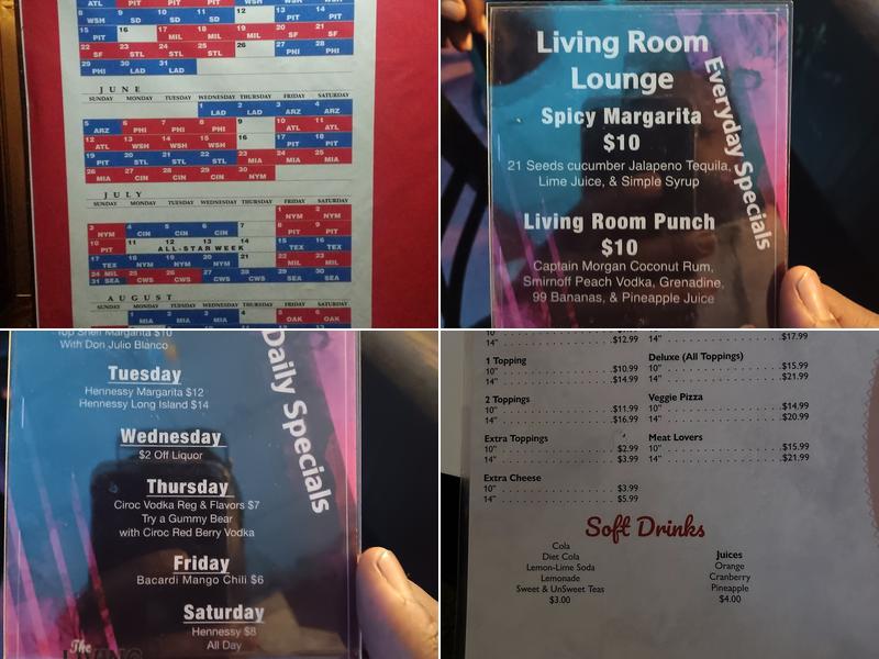 Living Room Lounge Menu