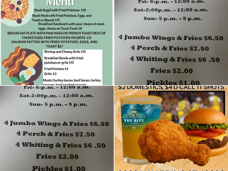 Ritz Lounge Menu