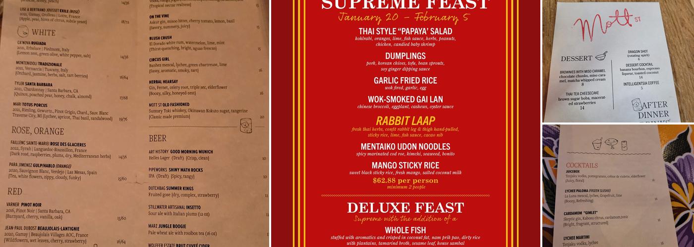 Mott St Menu
