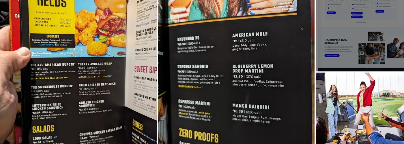 Topgolf Menu
