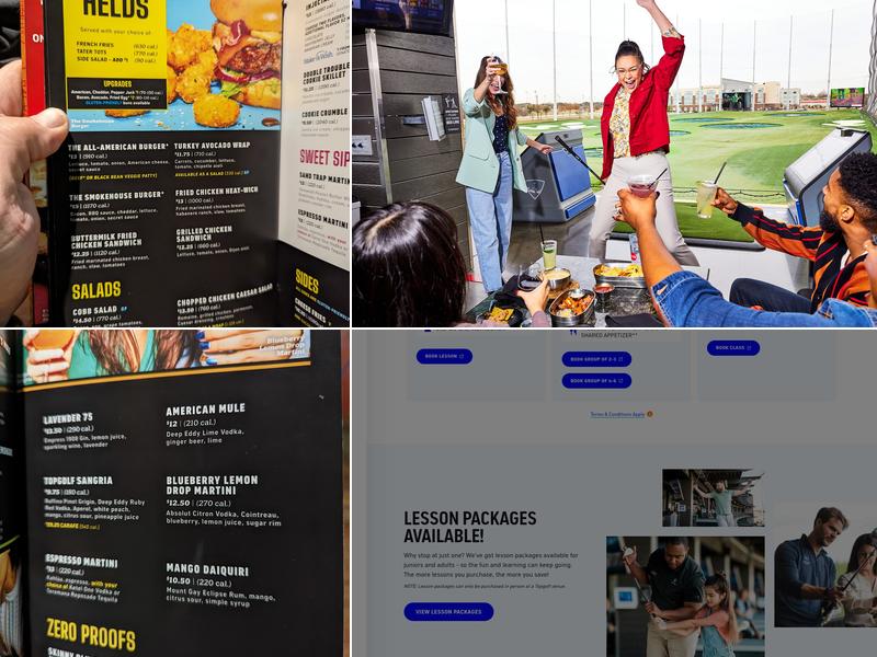 Topgolf Menu