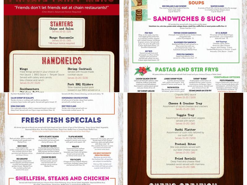 Daddy Jack's Restaurant & Bar Menu