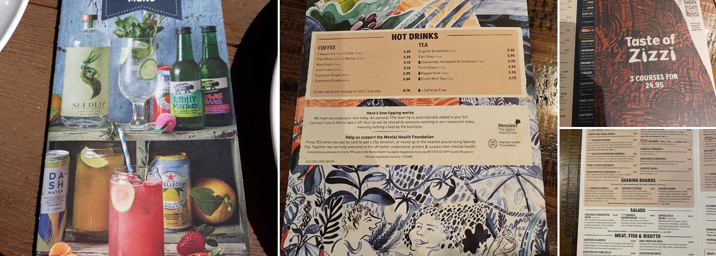 Zizzi - St Katharine's Docks Menu