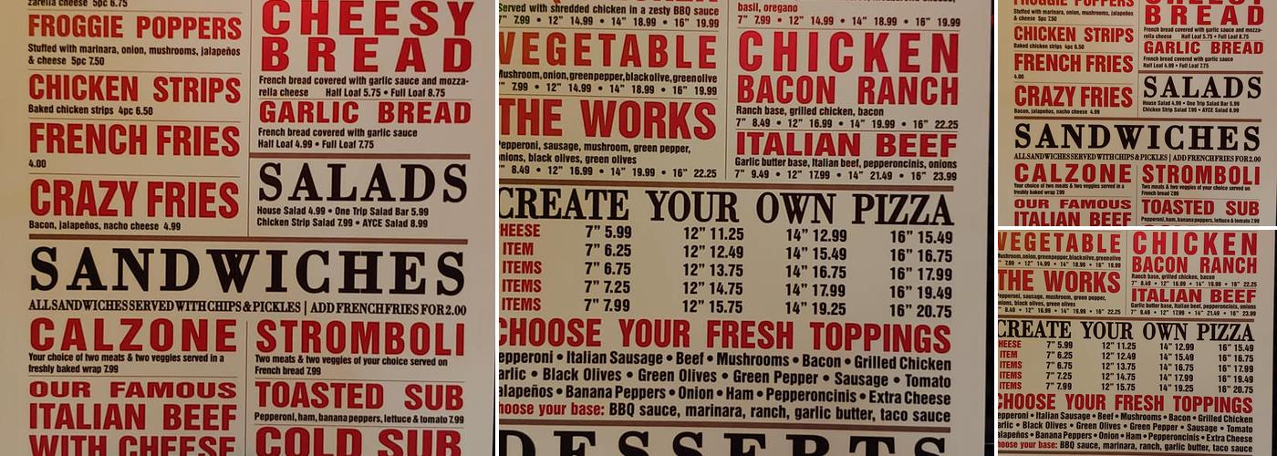 Twiggy’s One Headlight Pub Menu