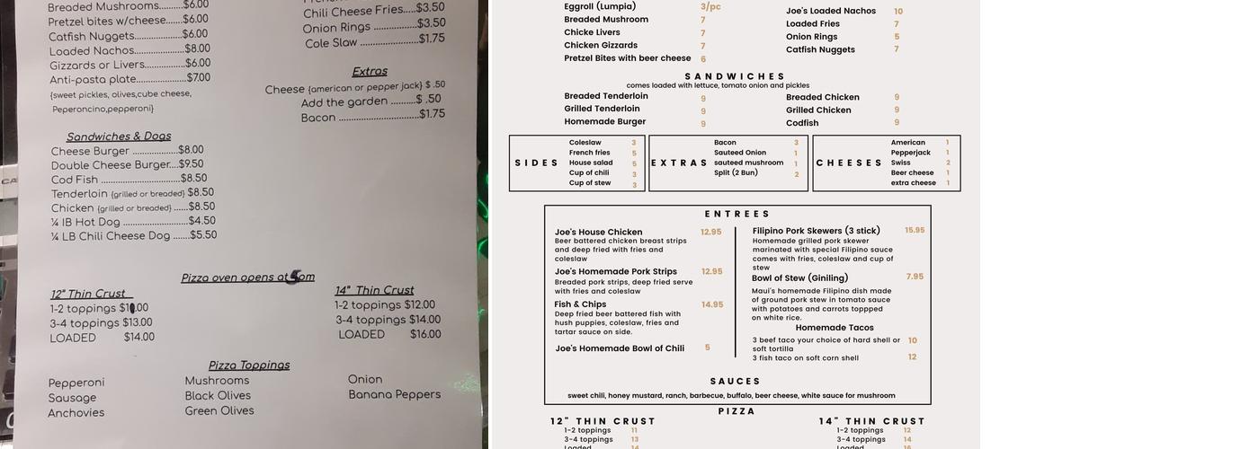 Fontanet Menu
