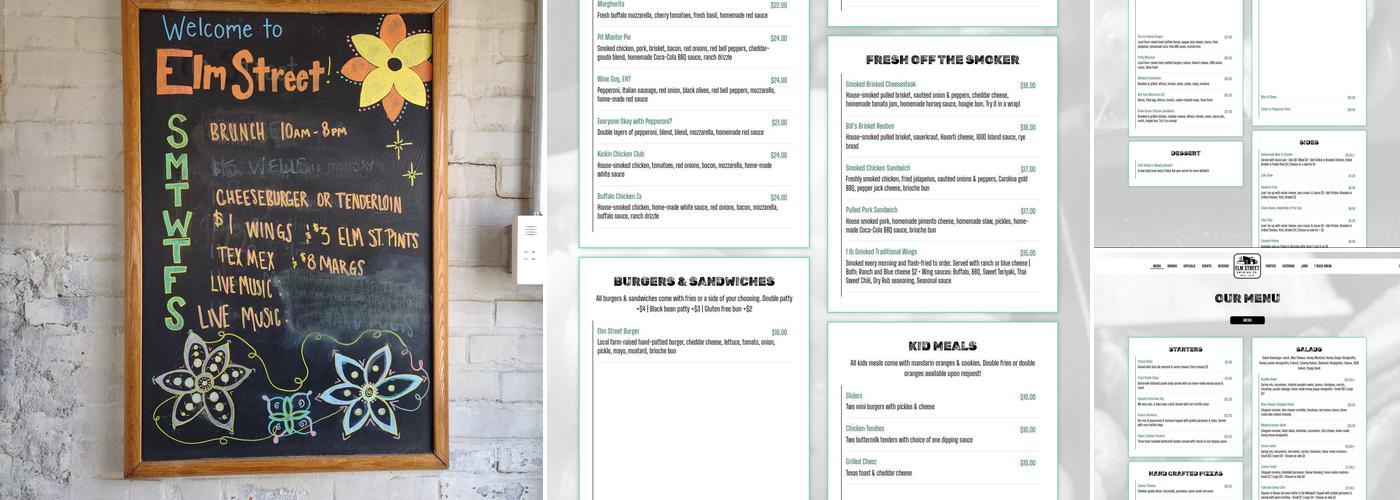 Elm Street Brewing Company Menu