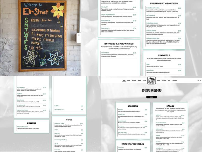 Elm Street Brewing Company Menu