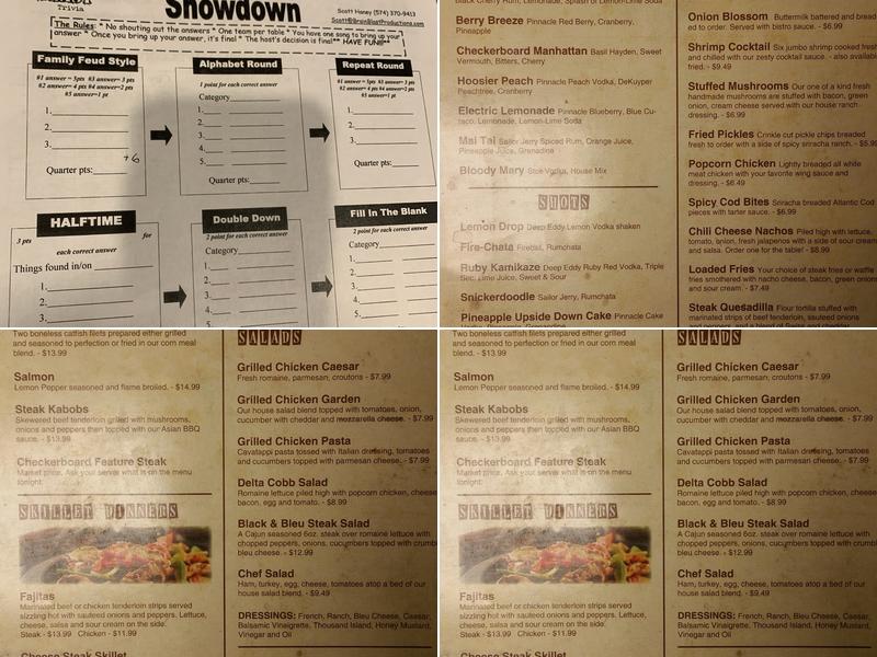Checkerboard Tavern Menu