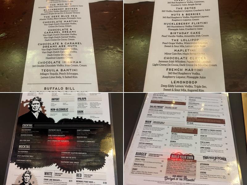 Knickerbocker Saloon Menu