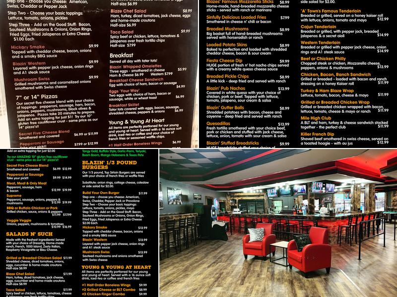 Blaze Brew Pub Menu