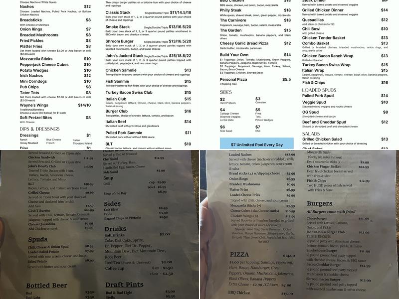 John Wayne's Pub & Eatery Menu