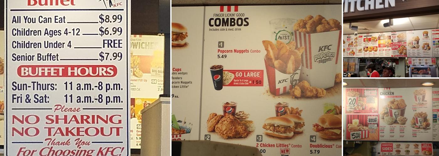 KFC Menu