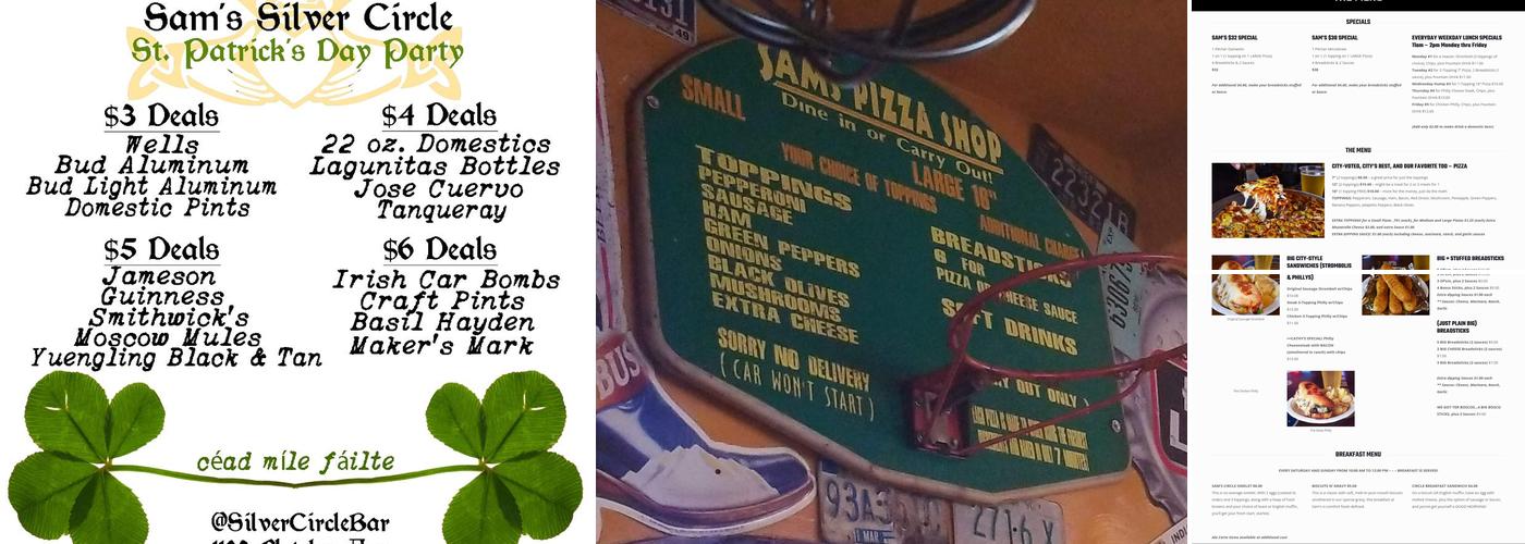 Sam's Silver Circle Menu