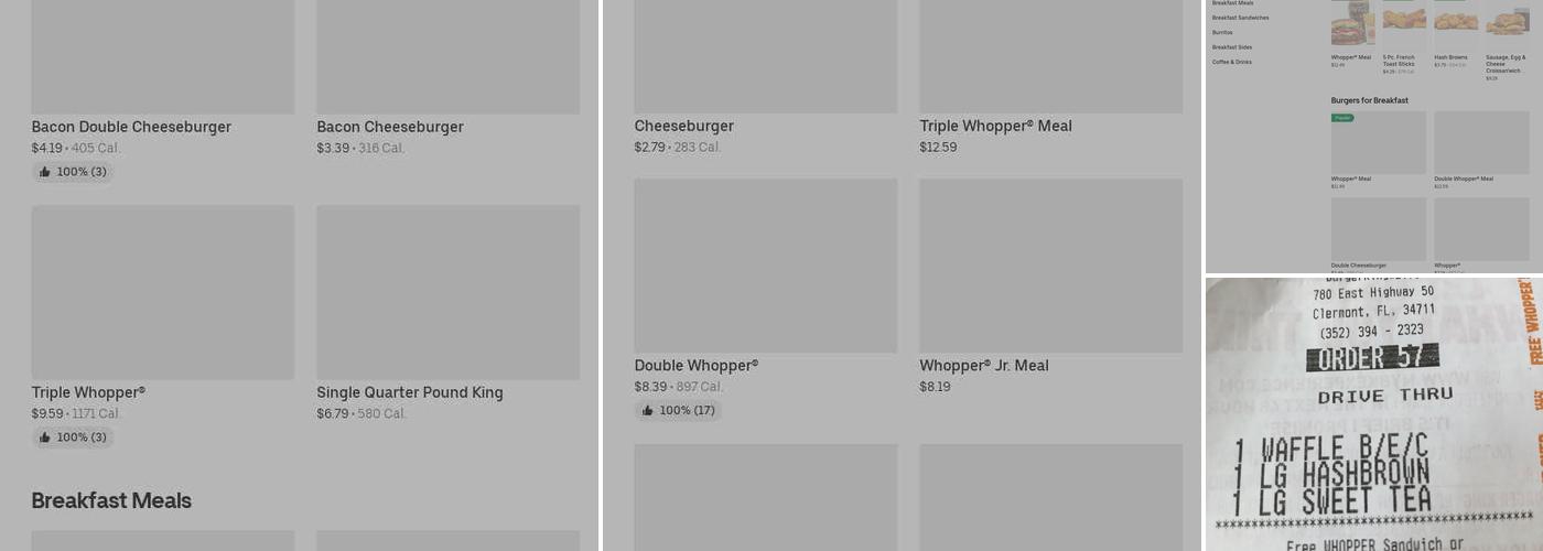 Burger King Menu