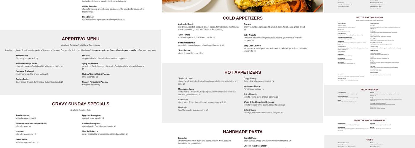 Prezza Menu