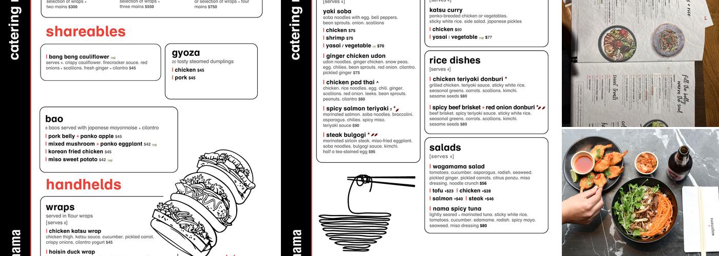 wagamama Menu