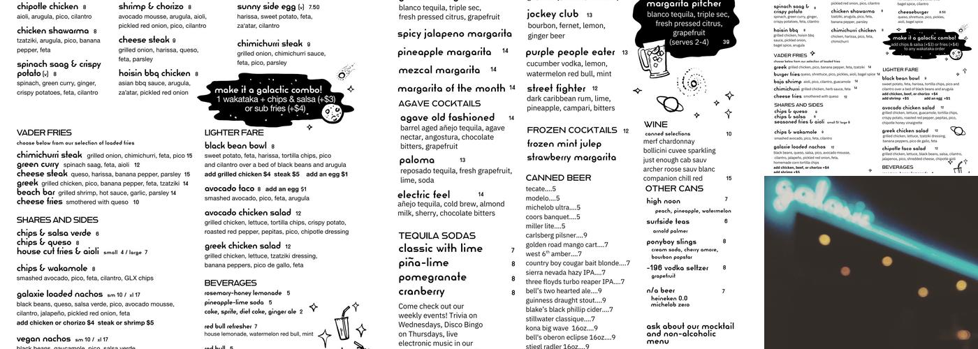 Galaxie Menu