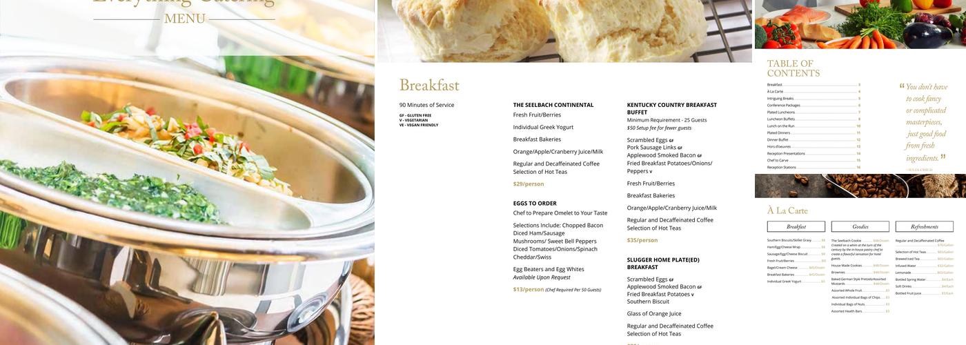 The Old Seelbach Bar Menu