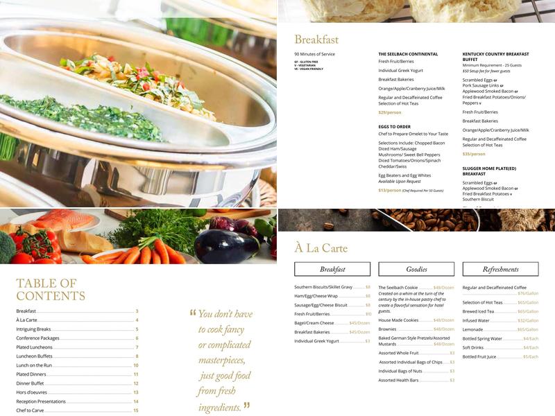 The Old Seelbach Bar Menu