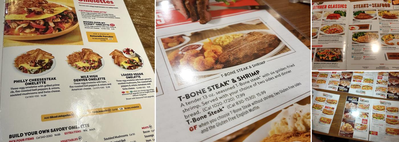 Denny's Restaurant Menu