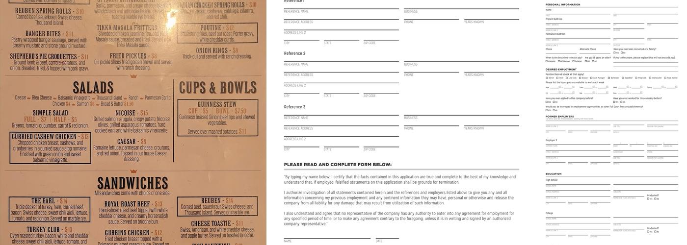 Red Monk Menu
